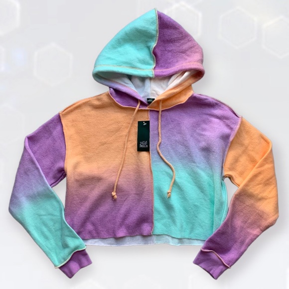 NWT Wild Fable Ombré Fleece Cropped Hoodie